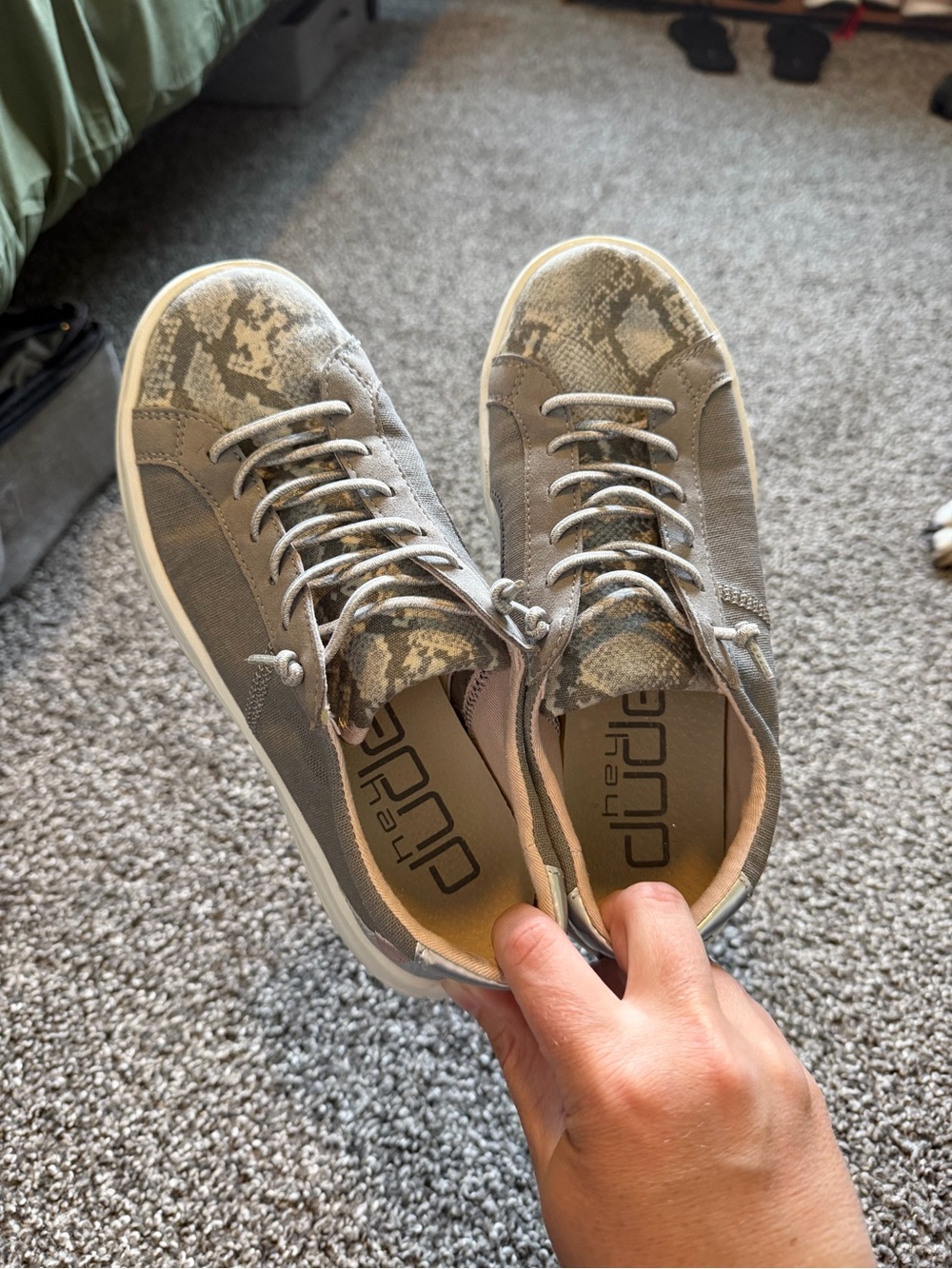 Hey Dude Slip On Snake Print Sneakers